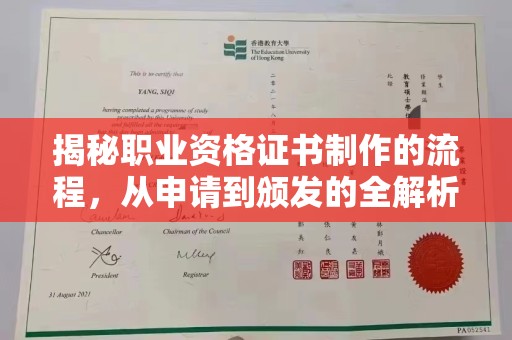 雾峰揭秘职业资格证书制作的流程，从申请到颁发的全解析